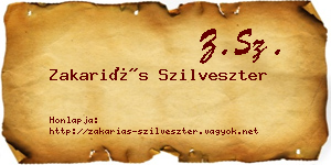 Zakariás Szilveszter névjegykártya